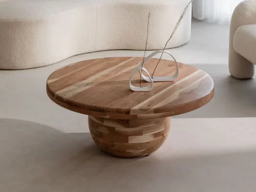 Akacijos medžio kavos staliukas (Ø90 cm) Dalen