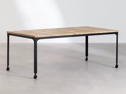 Stačiakampis valgomasis stalas su ratukais (200x100 cm) Nika