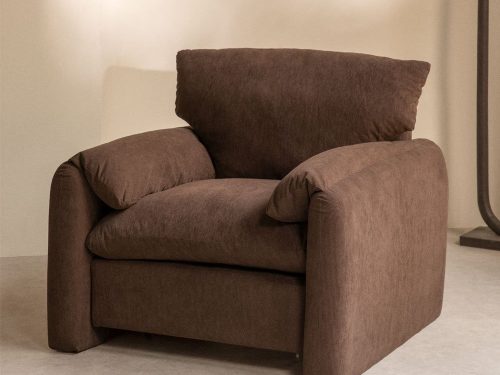 Serra minkštas fotelis Brown kava