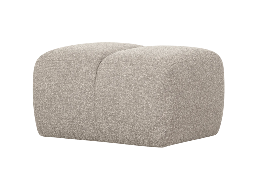 Mojo pufas iš buklė audinio, beige melanžo spalva