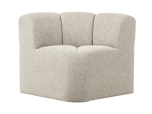 MOJO kampinis valgomojo suolas su atlošu, bouclé audinys, beige melanžas