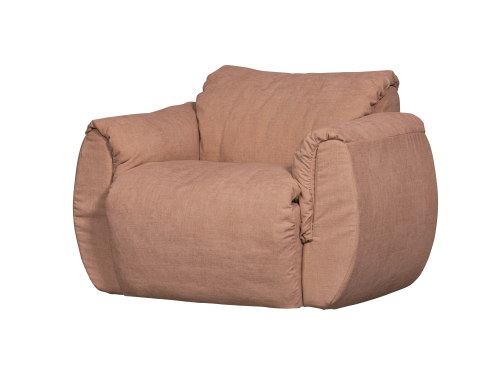 Sukamas fotelis BAGGY iš austo šenilio / rausvos (old pink) spalvos