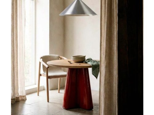 Valgomojo stalas Roxenna | Ø120 cm red-natural