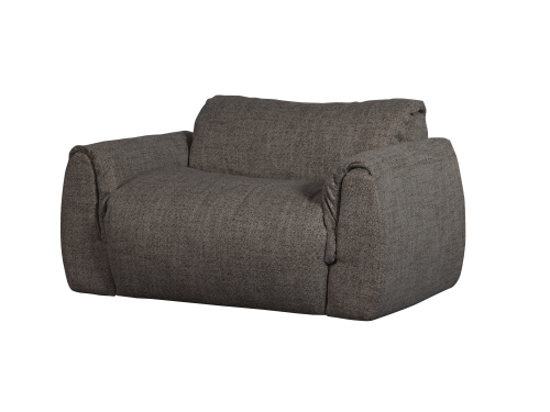 Didelis minkštas dvivietis sofa-fotelis BAGGY, šiltas pilkas melanžas