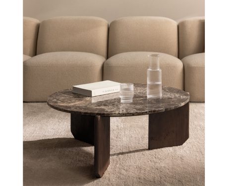 Kavos staliukas Lavinia | 85 cm, Emperador Brown Marble