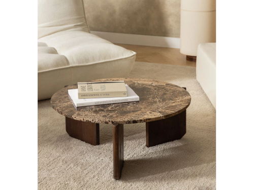 Kavos staliukas Lavinia | 70 cm, Emperador Brown Marble