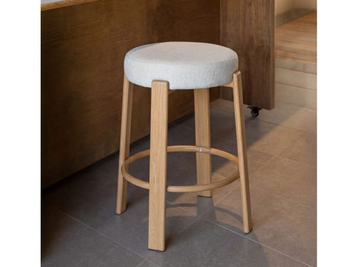 Pusbario kėdė JOLIE | šviesus medis, cream Beige Chenille
