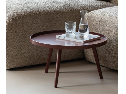 MESA  staliukas  34xØ60 cm, medinis, bordo raudonas