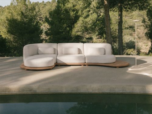 Gerard trijų dalių modulinė sodo sofa su į kairę nukreiptu šezlongu