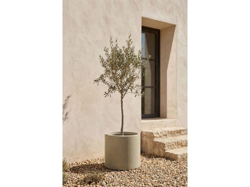 Apvalus lauko vazonas AUREVI | Ø55×51 cm, smėlio ruda