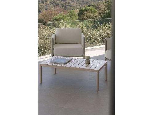 Lauko kavos staliukas BOLENI | 110×60 cm, moka ruda