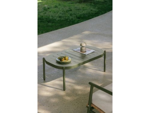 Lauko kavos staliukas DUROLI | 95×55 cm, alyvuogių žalia