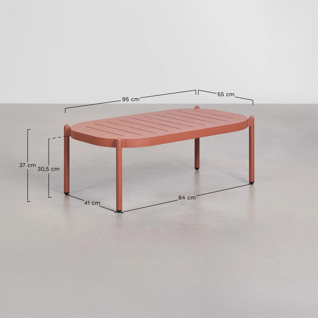 Produkto Lauko kavos staliukas DUROLI | 95×55 cm, terakota matmenys