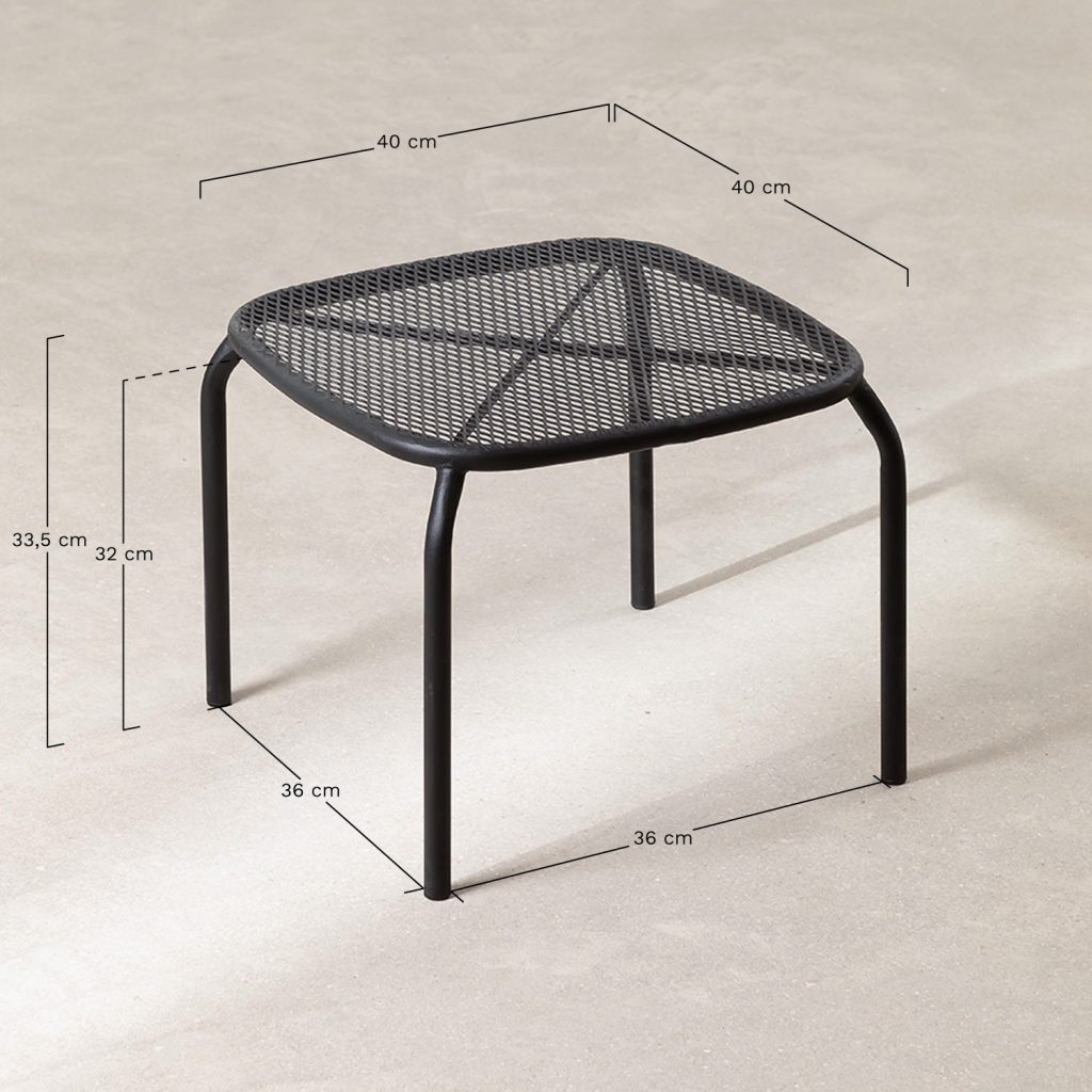Produkto Lauko šoninis staliukas DYLHA | 40×40 cm, juoda matmenys