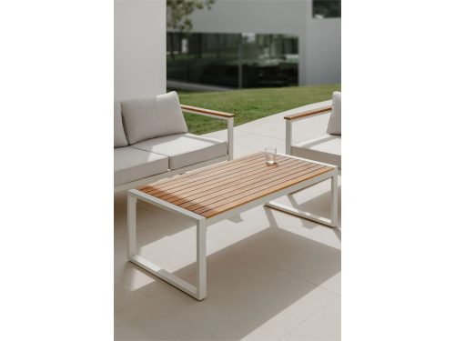 Lauko kavos staliukas LIPOV | 110×55 cm, gardenijos balta