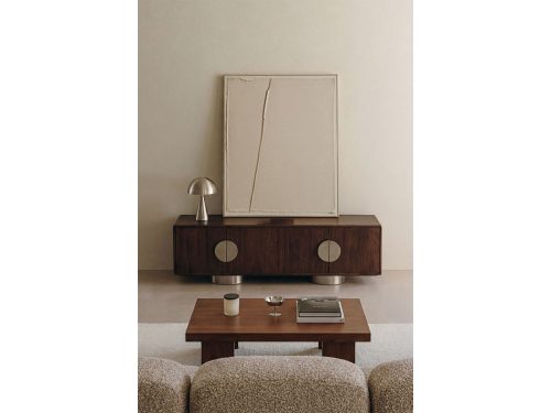 TV spintelė MELISAND | 180×40 cm, tamsi mango mediena