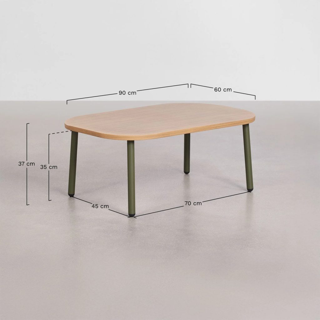 Produkto Lauko kavos staliukas ZUNIKA | 90×60 cm, moka ruda matmenys