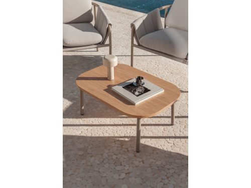 Lauko kavos staliukas ZUNIKA | 90×60 cm, moka ruda